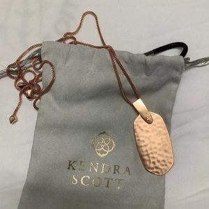 Kendra Scott Rose gold Hammered pendant necklace